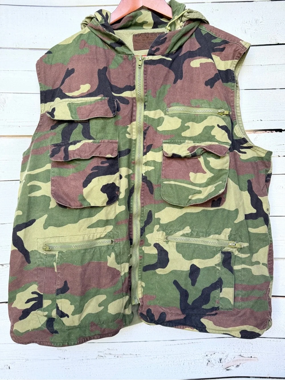 Vintage Weather Rite Woodland Camo Hunting Vest